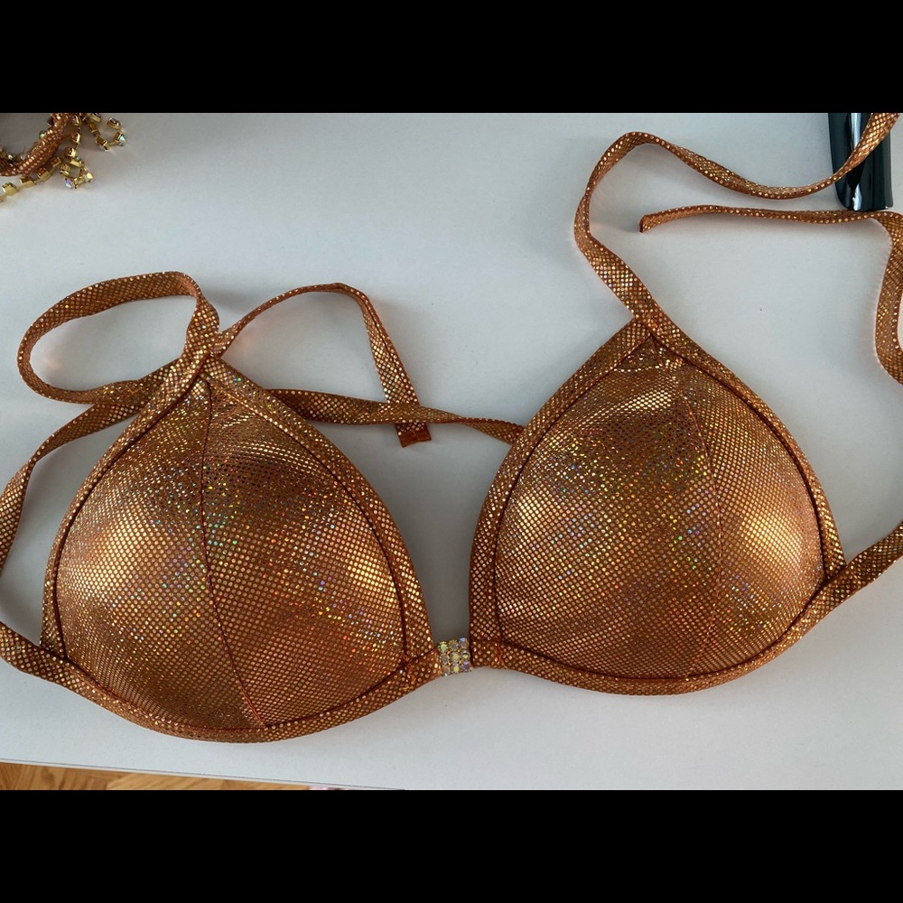 Two piece orange competition bikini